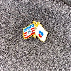 Vintage 1976 USA Odd Fellows Flag Pin- Rare